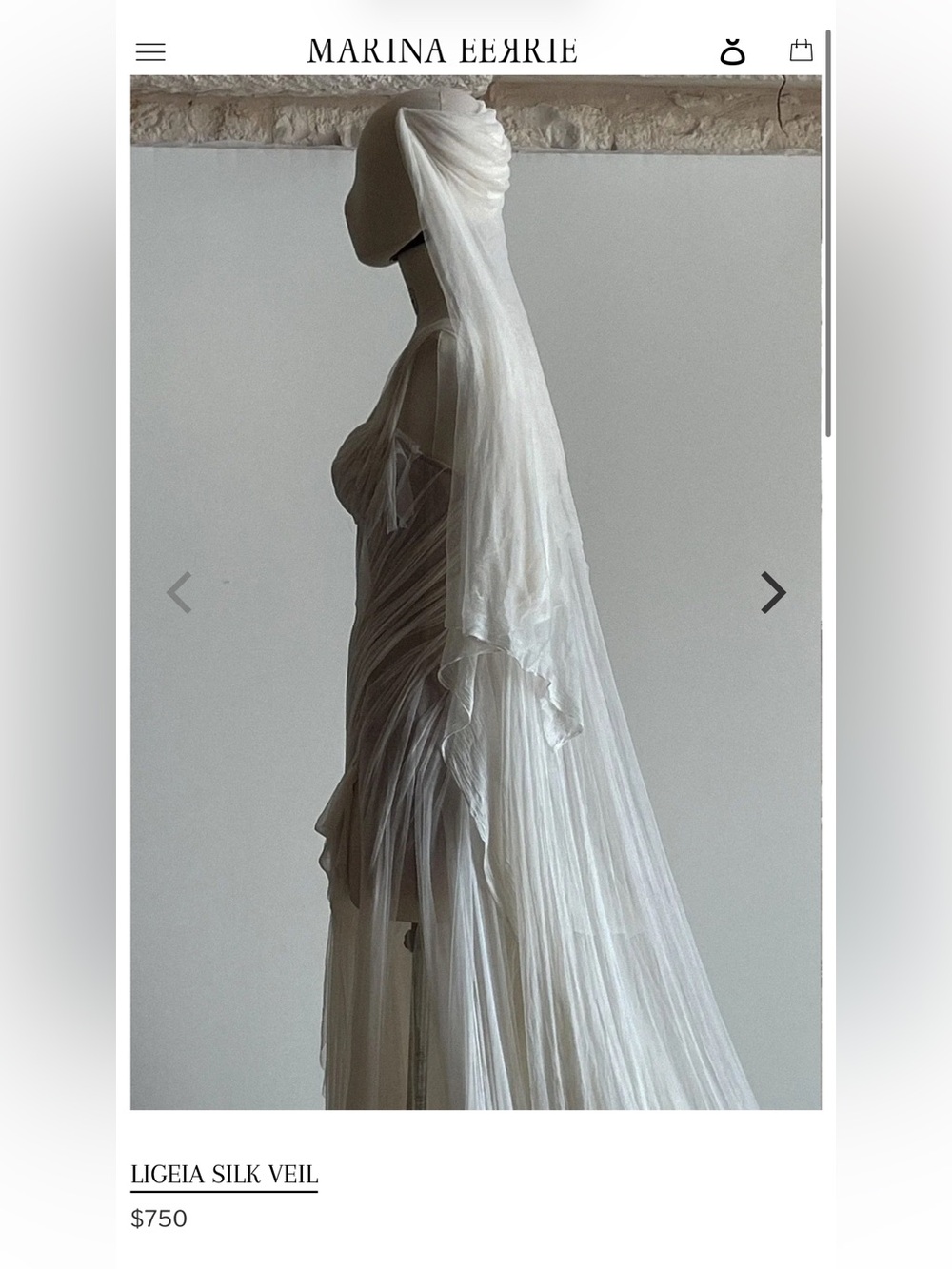 Ligeia Silk Veil — White MARINA EERRIE